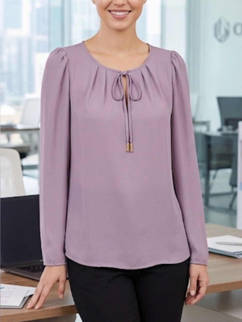 Bobeau Lavender Tie Front Blouse XS Boho